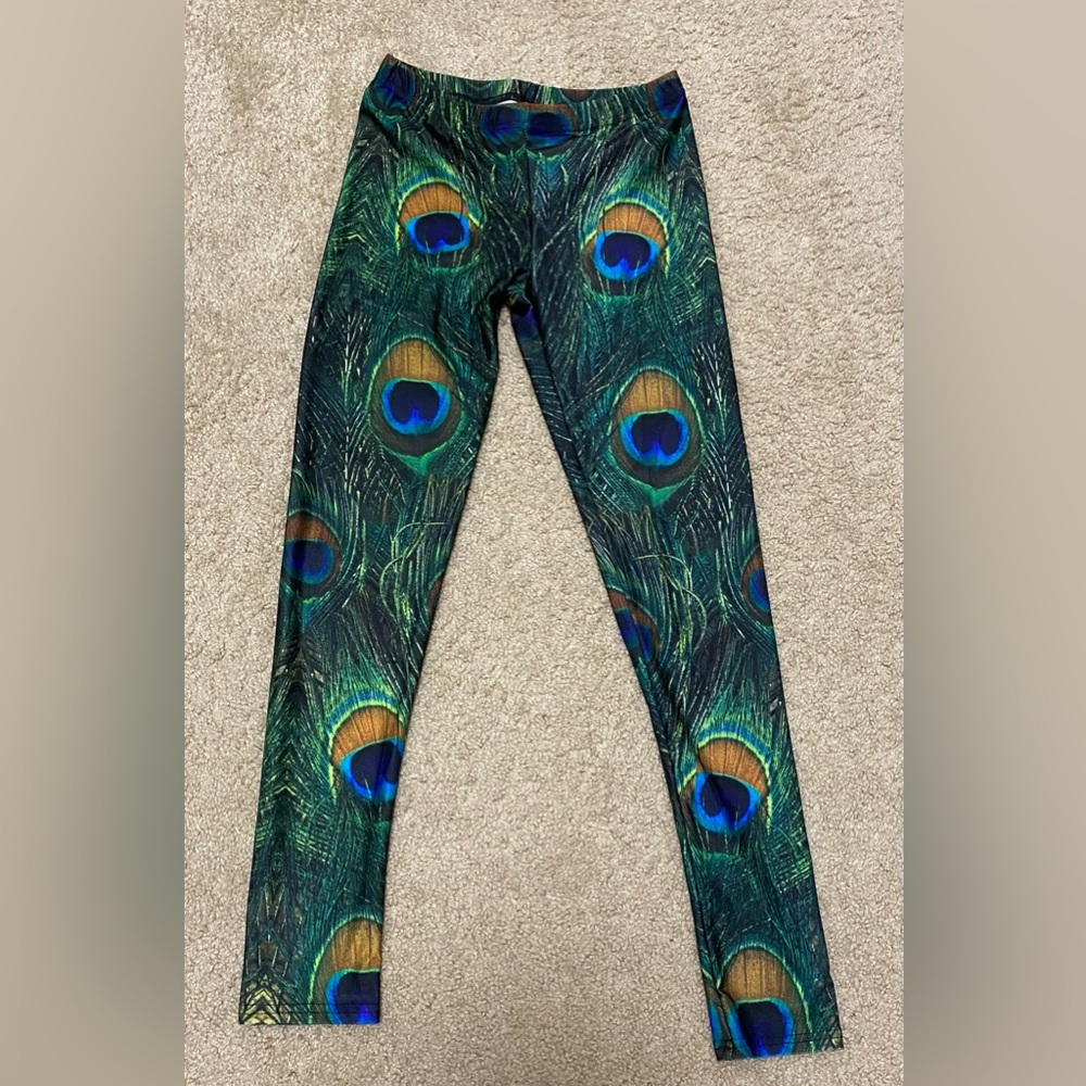 Peacock Feather Print Leggings